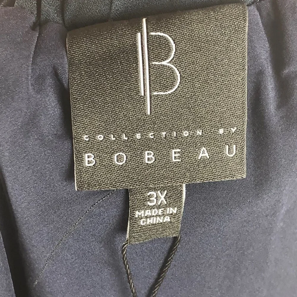 -New Collection by Bobeau Floral Curvy Skirt Womens Plus 3X Navy Cottagecore - Picture 6 of 10